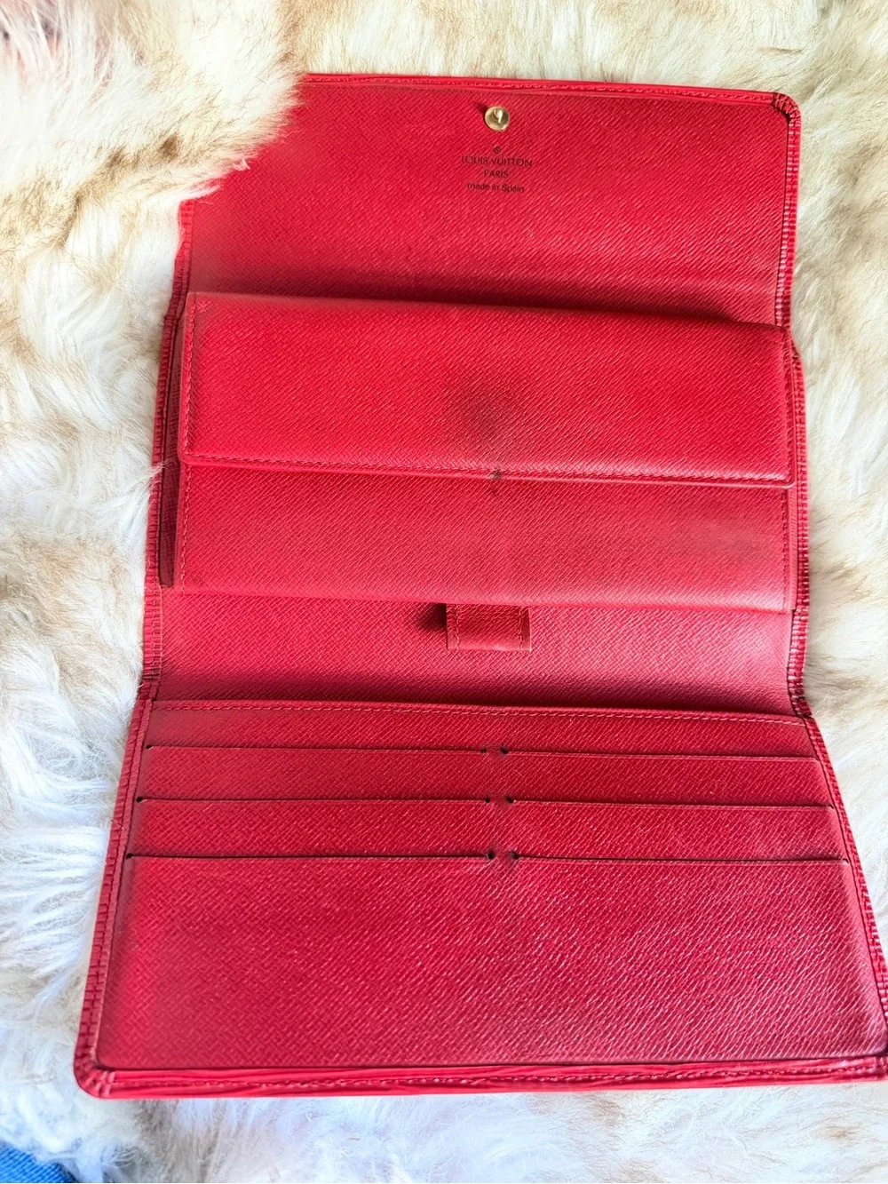Louis Vuitton Red Epi Leather Card Wallet